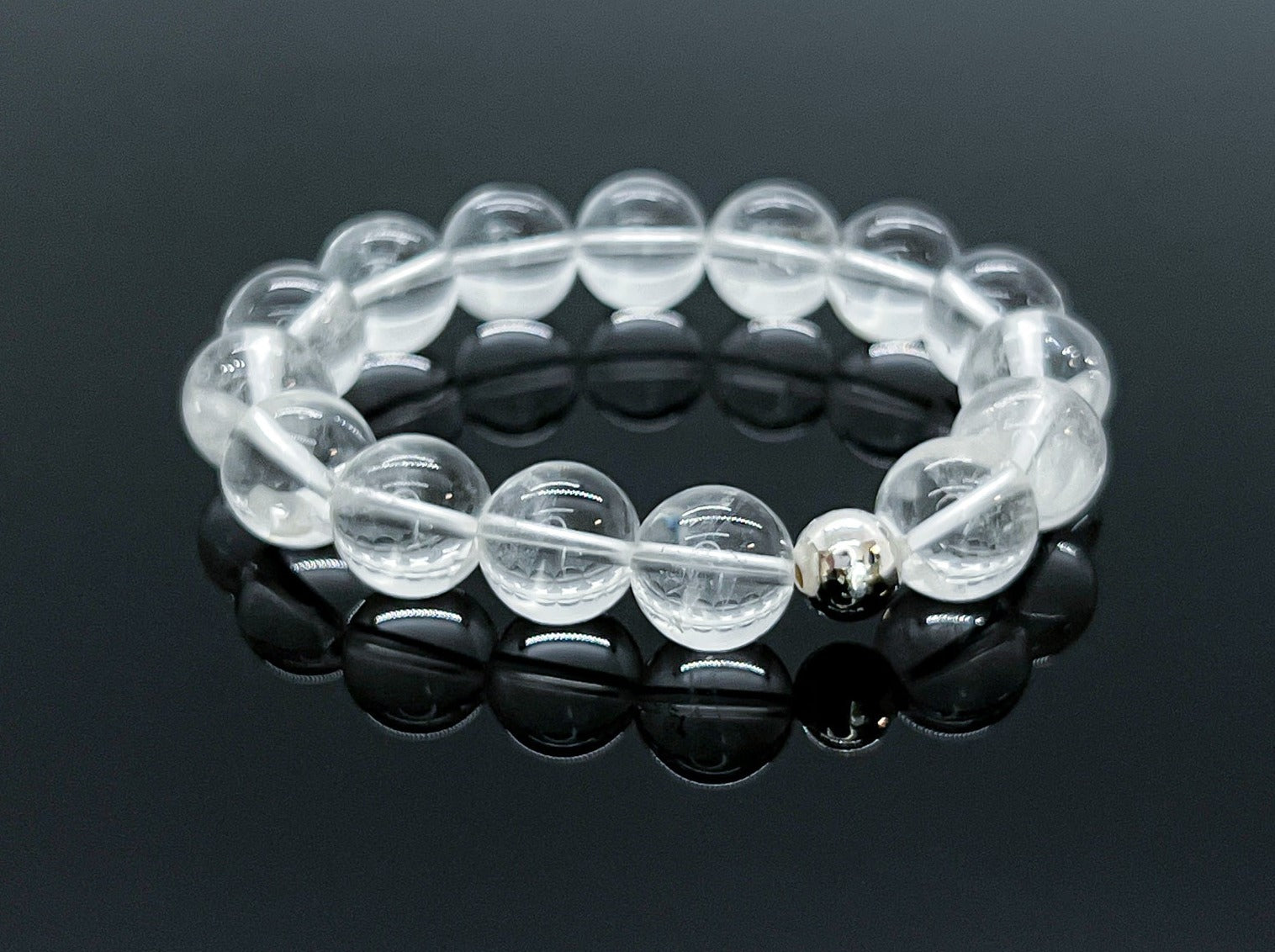 Clear Quartz & 925 Silver Bracelets - Master Healer Crystal Beaded